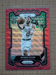 ジェイソン・テイタム【NBA 2023-24 PANINI PRIZM BASKETBALL】JAYSON TATUM #2 ベース レッドウェーブプリズム 