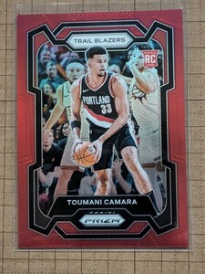 トウマニ・カマラ【NBA 2023-24 PANINI PRIZM BASKETBALL】TOUMANI CAMARA RC #164 ベース レッドプリズム #/299