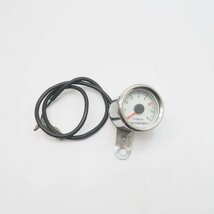 ネオファクトリー ハーレー汎用ミニ タコメーター φ48mm ホワイトパネル tachometer 電気式 針可動OK 白バックランプ_画像1