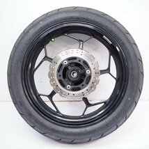 ニンジャ250 EX250L-018 16年外し純正リアホイール ディスクローター スプロケ アクスルシャフト13-17年Ninja250_画像6