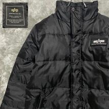 ALPHA INDUSTRIES INC【都会的な上品さを大人の休日に】アルファ ダウン フェザー ライトダウンジャケット スプリングコート 春 ブラック_画像2