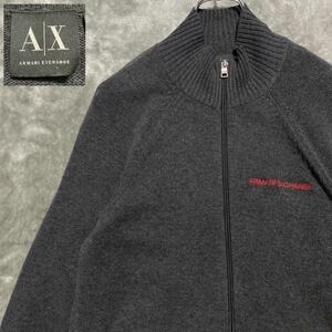 ARMANI EXCHANGE【大人の休日スタイルに圧倒的なクラス感を添えて】アルマーニ バックロゴデザイン スプリング ZIP カーディガン 春 メンズ