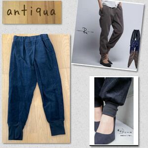 *antiqua* anti ka corduroy hem rib pants jogger pants black popular complete sale goods 