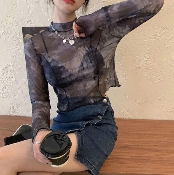 シアー シャツ トレンド モード ストリート インナー 透け感 モード Tシャツ 夏 おしゃれ 春
