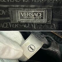 極美品●GIANNI VERSACE ジャンニ ヴェルサーチ サンバースト 太陽神 ミニ ボストンバッグ ハンドバッグ PVC レザー 黒 ゴールド金具 高級_画像10