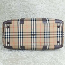 【1円〜】BURBERRY バーバリー ハンドバック ボストンバッグ 旅行鞄 キャンバス レザー ノバチェック シャドーホース ホースロゴ_画像6