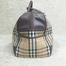 【1円〜】BURBERRY バーバリー ハンドバック ボストンバッグ 旅行鞄 キャンバス レザー ノバチェック シャドーホース ホースロゴ_画像5