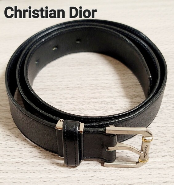 【Christian Dior】ディオール ベルト ブラック レザー メンズ 85～90cm