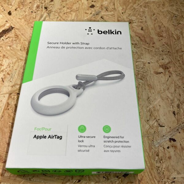 新品 Belkin AirTag ケース ホワイト ストラップ ベルキン エアタグ