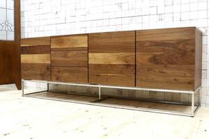 GMGK4750 Okawa furniture Bugatti / Bugatti sideboard living board walnut natural wood Northern Europe style regular price 45 ten thousand exhibition goods 