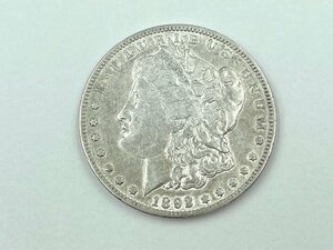 銀貨 モルガンダラー銀貨 1ドル アメリカ 自由の女神 1892年 26.57g アンティークコイン（HF036）