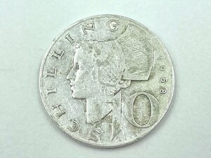 銀貨 オーストリア 10シリング ヴァッハウ渓谷の乙女 1958年 7.54g アンティークコイン（HF037）