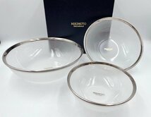 ミキモト MIKIMOTO ガラスボウル 3点セット 未使用保管品 箱あり/食器 インテリア （HF045）_画像1