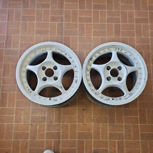 社外アルミ　JAPAN製　15インチ　6.5J+45　4H-100　中古2本