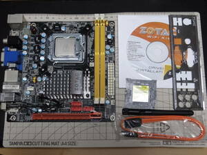 ZOTAC Mini-ITX マザーボード GF9300-K-E Core2Duo E6320 CPU付き ジャンク Geforce9300 DDR3 PCパーツ ゾタック