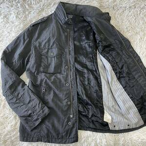 希少XL！アルマーニジーンズ ジャケットブルゾン ジャンパー マウンテンパーカー 2WAY フード内蔵 50サイズ ブラック ARMANI JEANS メンズ