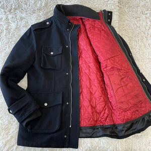 希少XL！BURBERRY BLACK LABEL ジップアップジャケット ブルゾン 3WAY ライナー付 キルティング フード内蔵 メンズ ブラック バーバリー