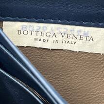 1円●美品●BOTTEGA VENETA ボッテガヴェネタ 長財布 イントレチャート ラウンドウォレット ジップ レザー 本革 ネイビー メンズ 男女兼用_画像10