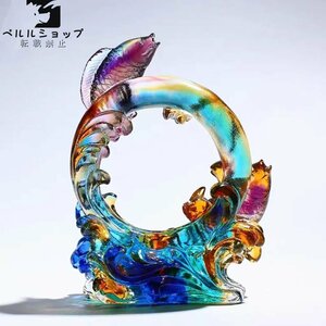 魚瑠璃工芸品装飾品水晶置物