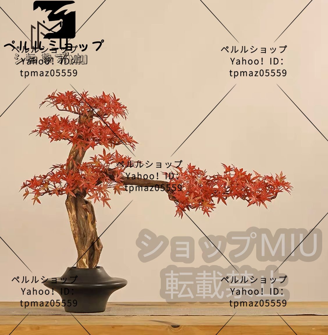 Natural tree roots Maple maple Autumn leaves Pottery Ceramic Simulation Artificial bonsai Artificial flowers Artificial ornamental plants Artificial trees Interior, handmade works, interior, miscellaneous goods, ornament, object