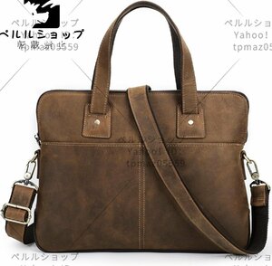 ビジネスバッグ メンズ 本革 Briefcase ブリーフケース 大容量 通勤鞄 13.3インチPC対応 ヴィンテージ トートバッグ
