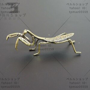 カマキリ　蟷螂　真鍮　ブラス　金運　brass 置物　アクセサリー　フィギュア　文鎮　昆虫採集　風水 昆虫.