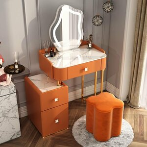  dresser 3 color LED light mirror, large drawer . storage cabinet attaching cosmetics pcs. set 50cm