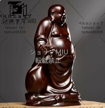 新入荷☆純手づくり彫刻 黒檀木 木彫り弥勒仏像の置物_画像3