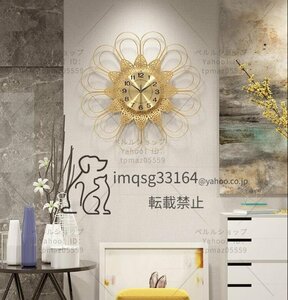 壁掛け時計　北欧風　人気　鉄芸　静音　電池式　飾りストラップ　ファッション　家庭用　花型時計　おしゃれ