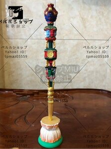 極上品 彩色 総檜材　仏教工芸品　木彫仏具 汚れた金剛杵