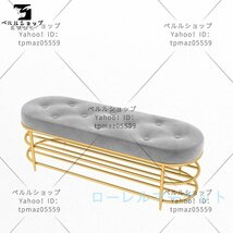 北欧 ベルベット座面 背もたれなしソファーベンチ 玄関用ベンチ シンプル 寝室 ベッドの足元に置くフットベンチ_画像3