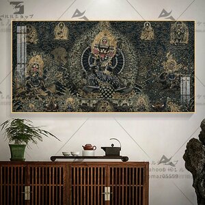 Art hand Auction Daiitoku Kongo Decorative Painting Hanging Painting Buddhist Hall Reception Room Study Room Buddhist Temple Mural 80*40CM, Artwork, Painting, others