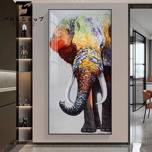 Art hand Auction Artwork/Elephant Animal Entrance Oil Painting Decor Hallway Living Room Decorative Painting Painting, painting, oil painting, animal drawing