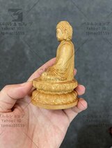 阿弥陀如来 供養品 木彫仏像 祈る厄除 仏教工芸品 総柘植材　一刀彫　精密彫刻　木彫仏教　仏師で仕上げ品_画像4