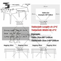 コットンリネンテーブルクロス、90x140cm 洗える装飾テーブルクロス、防塵、レストラン、キッチン、パーティー用の長方形のダイニングテー_画像6