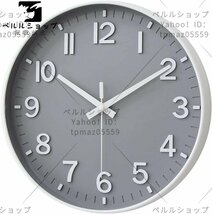 掛け時計 電波時計 おしゃれ 北欧 連続秒針 静音 壁掛け時計 夜間秒針停止 掛時計 インテリア 大数字 見やすい 30cm グレー_画像1