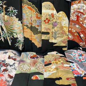 一右衛門No.303 着物　黒留袖　8枚まとめ売り 刺繍　金駒刺繍　金彩友禅　豪華留袖　大量まとめ売り大処分　正絹着物