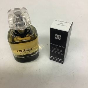 ◯営KU017-A12T60【埼玉発】GIVENCHY ジバンシィ 香水 リップバーム2点売り 未開封未使用品 L'INTERDIT ランテルディ オーデパルファム