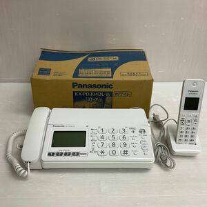 営YY108-100B Panasonic パナソニック パーソナルファックス KX-PD304DL-W 電話機 ファックス 子機 ホワイト 通電確認済 箱付