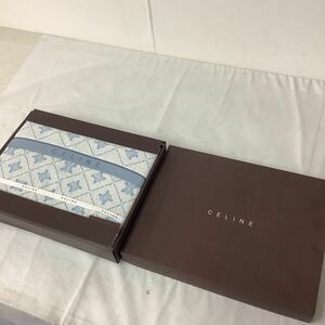 ◯営HM030-A1さS100【埼玉発】CELINE セリーヌ ギフト タオルケット 140cm×190cm 綿100% 未使用品 箱傷汚れ有り