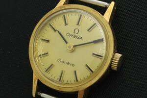 LVSP6-2-99 7T023-70 OMEGA オメガ 腕時計 フェイスのみ Geneve ジュネーブ ラウンド 手巻き 約8g レディース ゴールド 動作品 中古