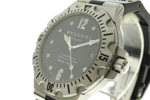 LVSP6-2-175 7T024-17 ブルガリ 腕時計 SD40S ディアゴノ スクーバ プロフェッショナル 自動巻き 約101g メンズ シルバー 動作品 中古