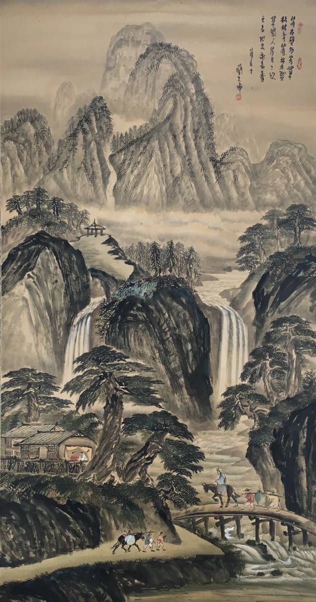 [Trabajo auténtico]: Jinchochi Hisanaga Changshun!/[Dakon simplificado, paisaje de color claro, super grande]/pintura de personajes chinos, obra de arte, cuadro, Pintura en tinta