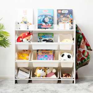 【人気商品】おもちゃ収納4段ラック 子ども用家具　MDF木製 