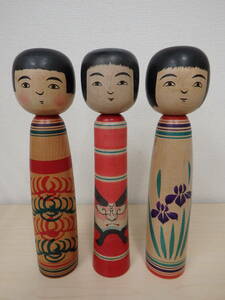  Hasegawa . три произведение kokeshi / традиция kokeshi 3 body / суммировать / комплект высота примерно 30cm Zaimei /. иметь кукла / японская кукла украшение /. украшение изделие прикладного искусства / народные товары / традиция прикладное искусство K031-482