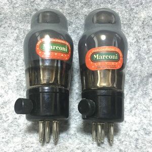 ●Marconi MKT4(7A2)● 傍熱ビーム出力管 ST管 カーボンスート 黒プレート 元箱付き 新品同様 測定済 ペア