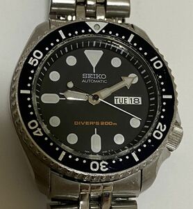 【稼働品】SEIKO セイコー ダイバーズ 200M 7S26-0020 自動巻 黒文字盤 デイデイト 純正ベルト メンズ 腕時計 