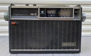 【昭和レトロ】【当時物】SONY３バンドラジオ ソニー レトロ ラジオ ICF-1100 ビンテージ THE11 AC-110 アダプター付 ジャンク