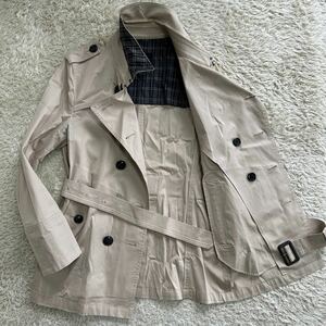 稀少LLサイズ!! バーバリーブラックレーベル『溢れる高級感』BURBERRY BLACK LABEL トレンチコート ノバチェック ホースロゴ ベージュ