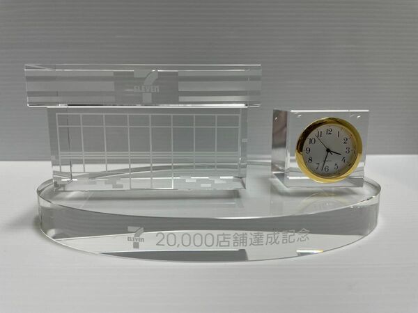 セブンイレブン　20000店舗達成記念　SEIKO置時計 インテリア ガラスクリスタル